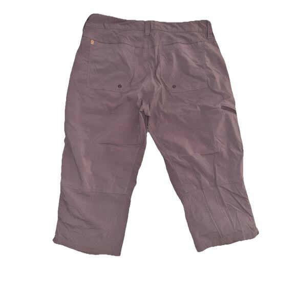 Orvis Womens Size 4 Pants Cropped Side Pocket Stretch Plum Rouching Near Hem - Picture 6 of 7